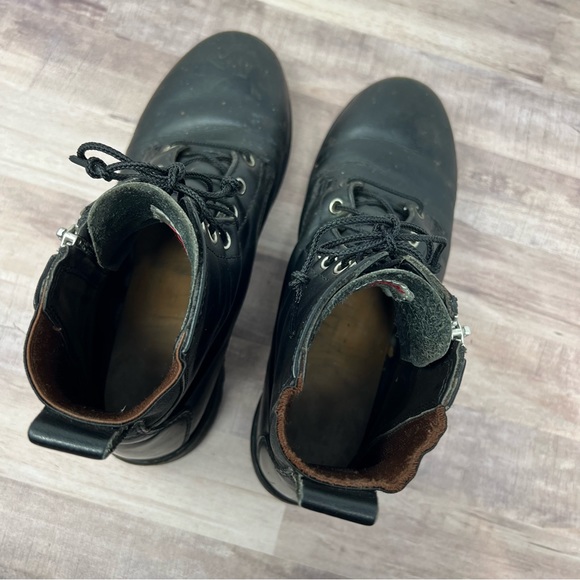 Red Wing Boots Men's Size 10 Black Leather Combat Boot. Lace Front and Side Zip - Picture 7 of 16